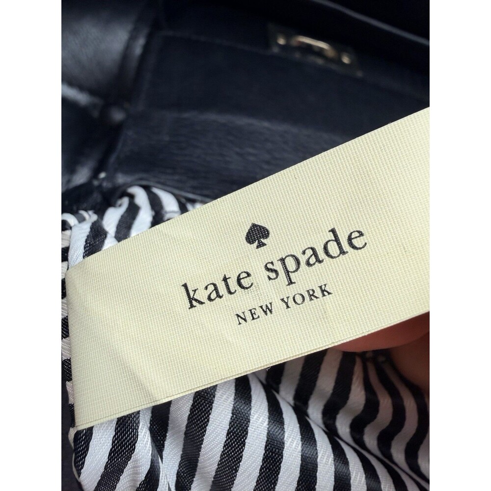 Kate Spade Greenwood Place Rita Belt Bag Black Cow Leather Gold Turn Lock - Picture 9 of 13